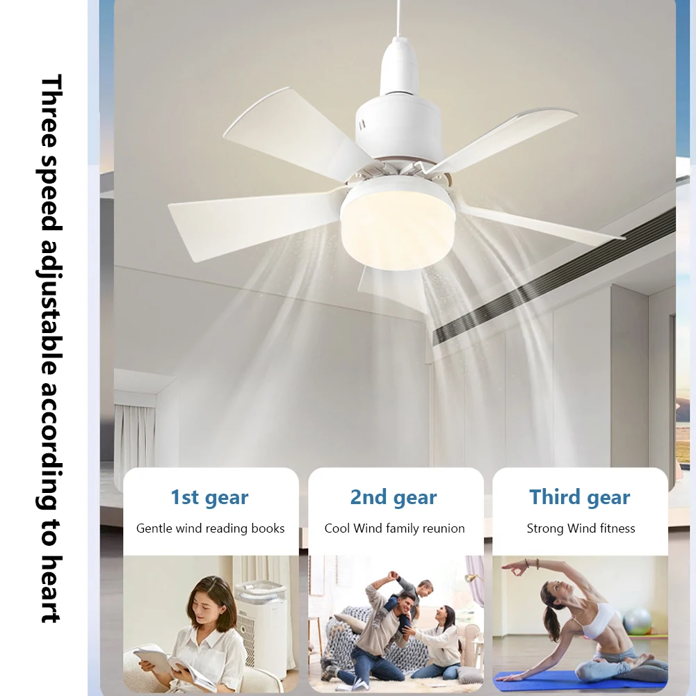 2-in-1 Portable Ceiling Fan & Light With Remote Control