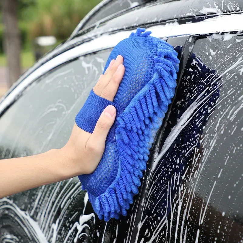 Blue Microfiber Car Wash Sponge Care Tool