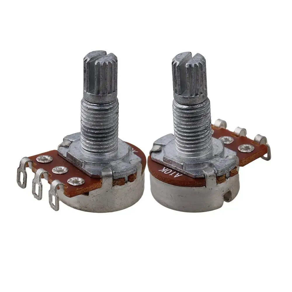 10pcs A10k A100K A250K A500k B100K B250K B500K 3Pin 18mm Shaft Amplifier Dual Stereo Potentiometer