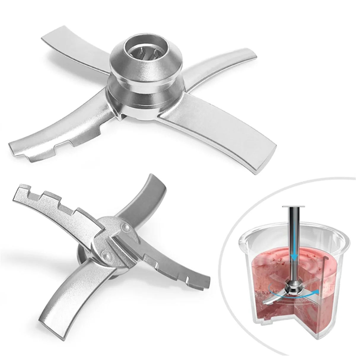 2PCS Replacement Paddle Blade for Ninja Creami NC300 Series , Mixing Blade Paddle NC301, CN305A, CN301CO Silver 4
