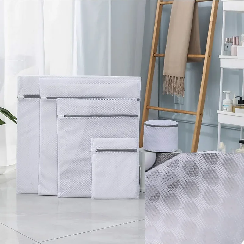 5Pcs Mesh Laundry Bags Durable Honeycomb Mesh Laundry Organizer Bags Reusable Washing Machines Bag 2