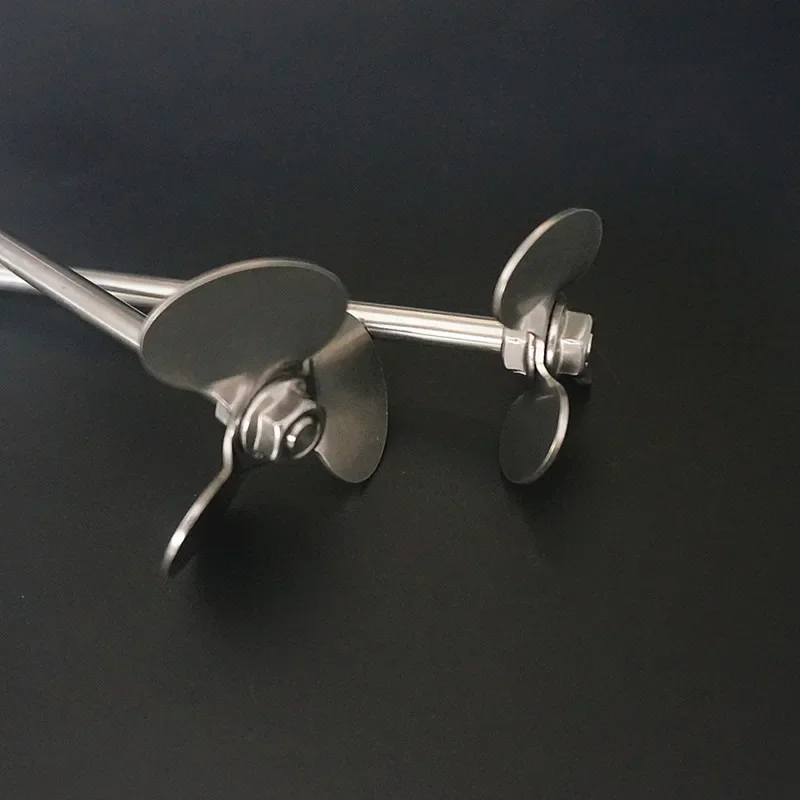 Lab Stainless Steel Three-leaf Paddle Stirrer Three Blade stirring Dispersing Rod with Nut Blade and Rod Choose Separetly 1pcs