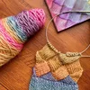 50g/Roll Gradient Colorful Mohair Multicolor Rainbow Yarn Long-Staple Cotton Self Striping Air Yarn For Knitting Crochet Sweater 5
