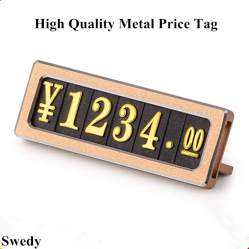 Aluminum Base Supermarket Price Label Tag Jewelry Digital Number Price Cube Tags Advertising Pop Pricing Sign Display Stand metal base promotion price cube tags for jewellery store plastic numbers sign holder price tag display cube stand