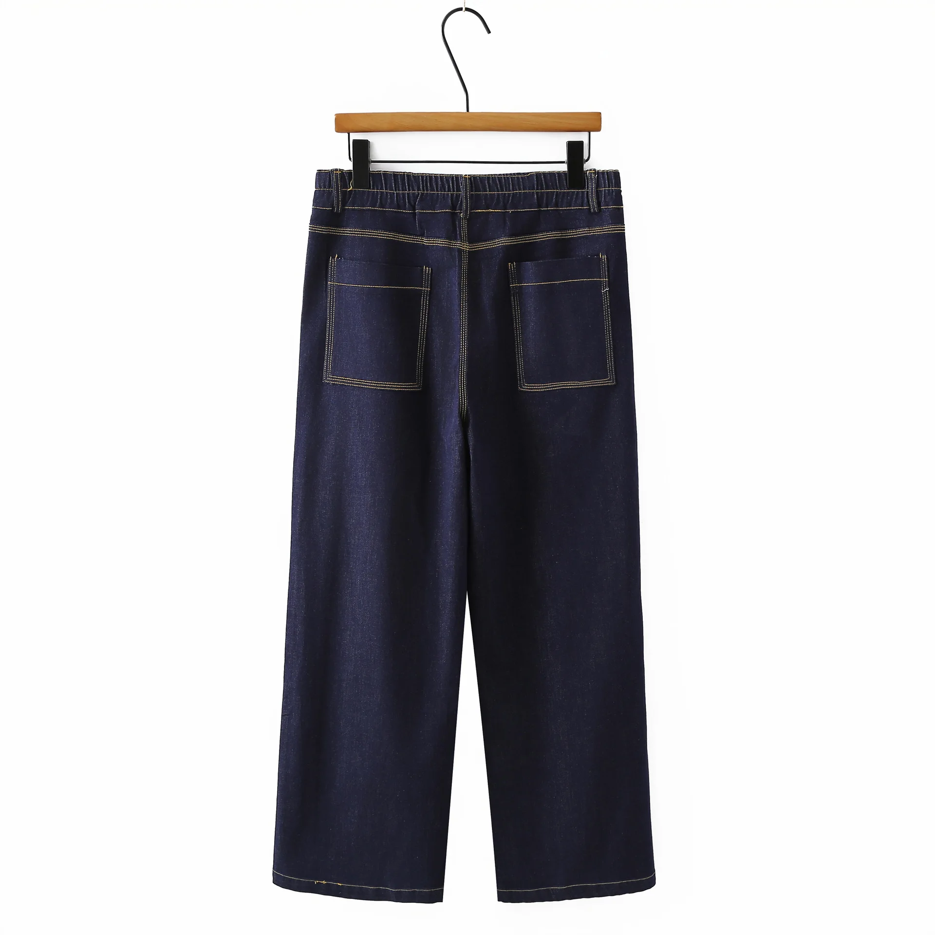 Fashion Plus Size Women's Jeans 2025 Autumn New Style Simple And Bright Line Denim Straight Leg Ankle Length Pants 337