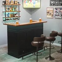 Home Bar Unit with Fridge Space, U-Shape Liquor Wine Cabinet, 63.1" Mini Bar Table with Storage for Basement or, Customized 6