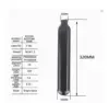 0.38LRound Aluminum Bottle 50mm OD  M18*1.5 Inlet Thread Tank Bottle 20Mpa 4500psi Tank Regulator For Cylinder Diving 5