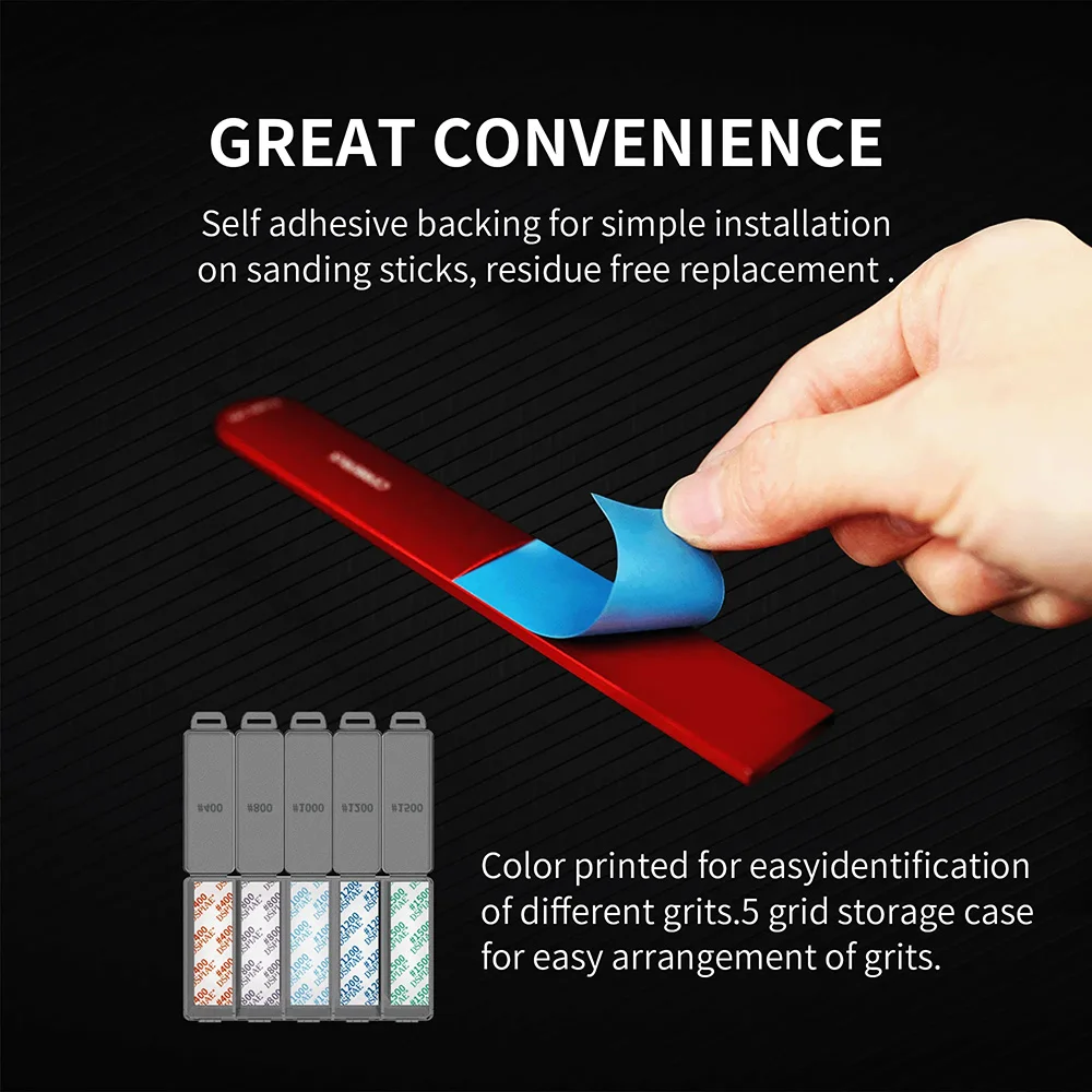 DSPIAE DSP Durable adhesive backed sandpaper set Dry and wet use Strong cutting power 75*25mm For Hobby Model DIY Sanding Making 3