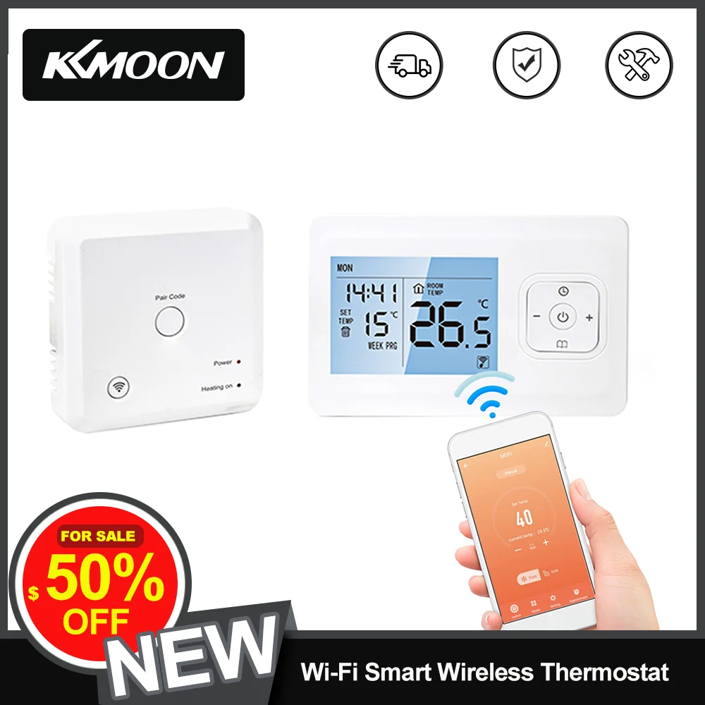 Wi-Fi Smart Thermostat Wireless Programmable Thermostat with RF Receiver  Tabletop Wall-Mounted Style APP Control Voice Control - AliExpress