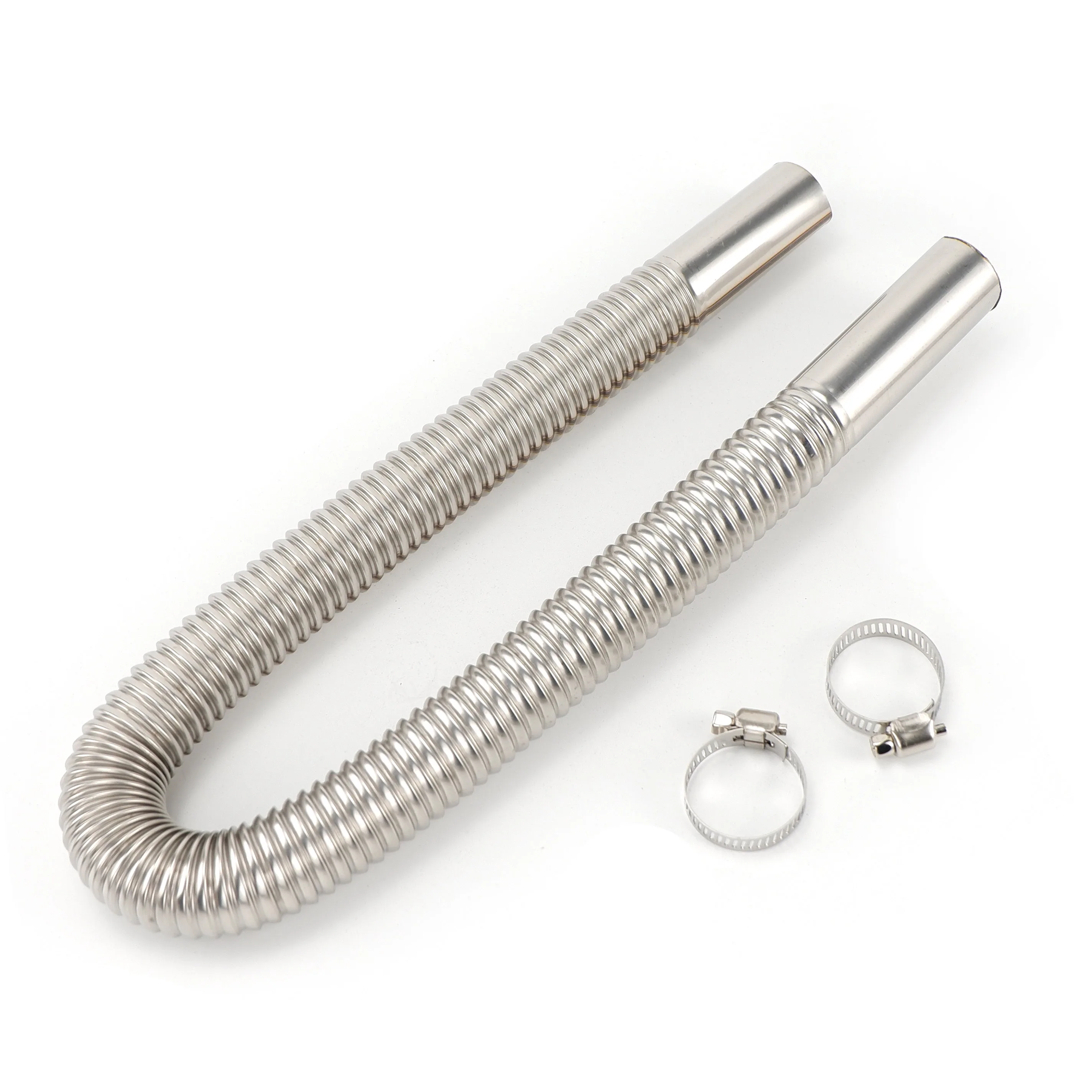 60cm Length 25mm Diameter Air Diesel Parking Heater Exhaust Pipe Tube Gas Vent Hose For Car Heater Silver Stainless Steel diesel heater exhaust pipe