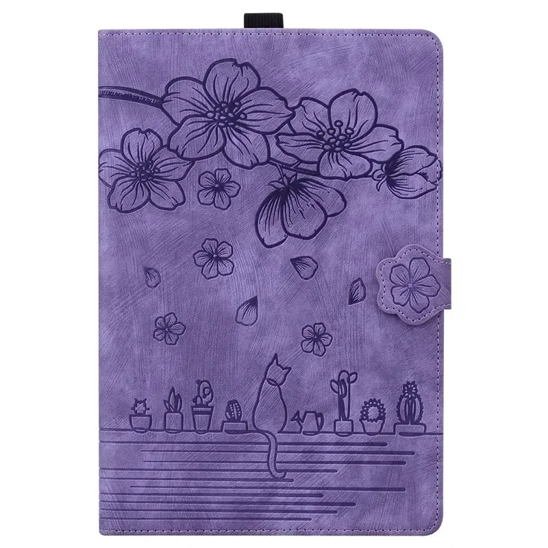 Embossed PU Leather Protective Tablet Cover & Stylus