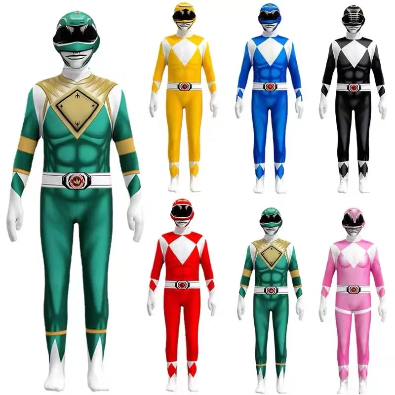 Adult Kids Power Morpher Superhero Samurai Sentai Shinkenger Rangers Cosplay Fantasia Costume Di Halloween Adolescente Uomo Ragazzo/Ragazze