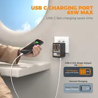 TESSAN 65W GaN International Plug Travel Adapter with USB Type C 140/100/35W Worldwide Universal Power Adapter EU/UK/US/AUS Plug - Image 2