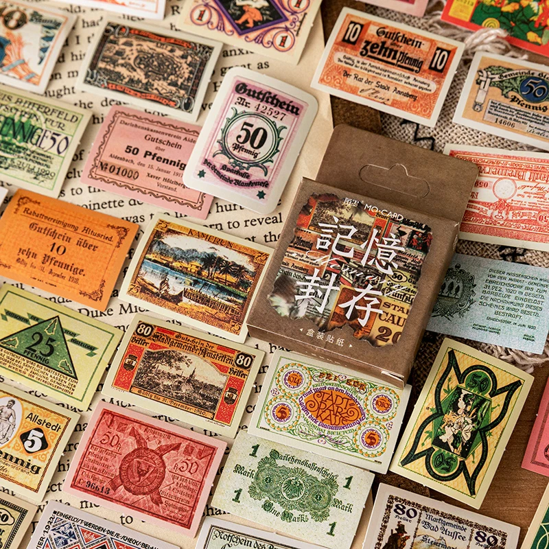 

45Pcs/Set Vintage Style Memory Sealing Series Stationery Stickers Decorative Collage Material Aesthetic Notebooks Scrapbooking