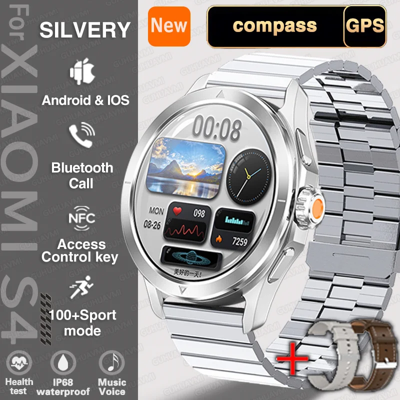 New S4 Ultra AMOLED Outdoor Sports Watch GPS Tracker Heart Rate Waterproof Men - Picture 35 of 36