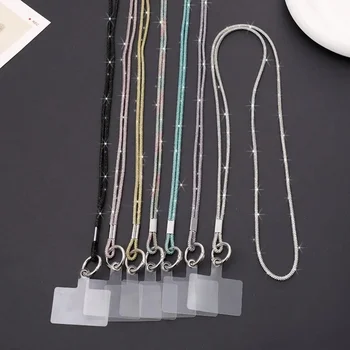 Cordino per telefono con strass di cristallo, lusso, bling, diamante brillante, telefono, corda anti-smarrimento, cavo sospeso, accessori per telefono 1