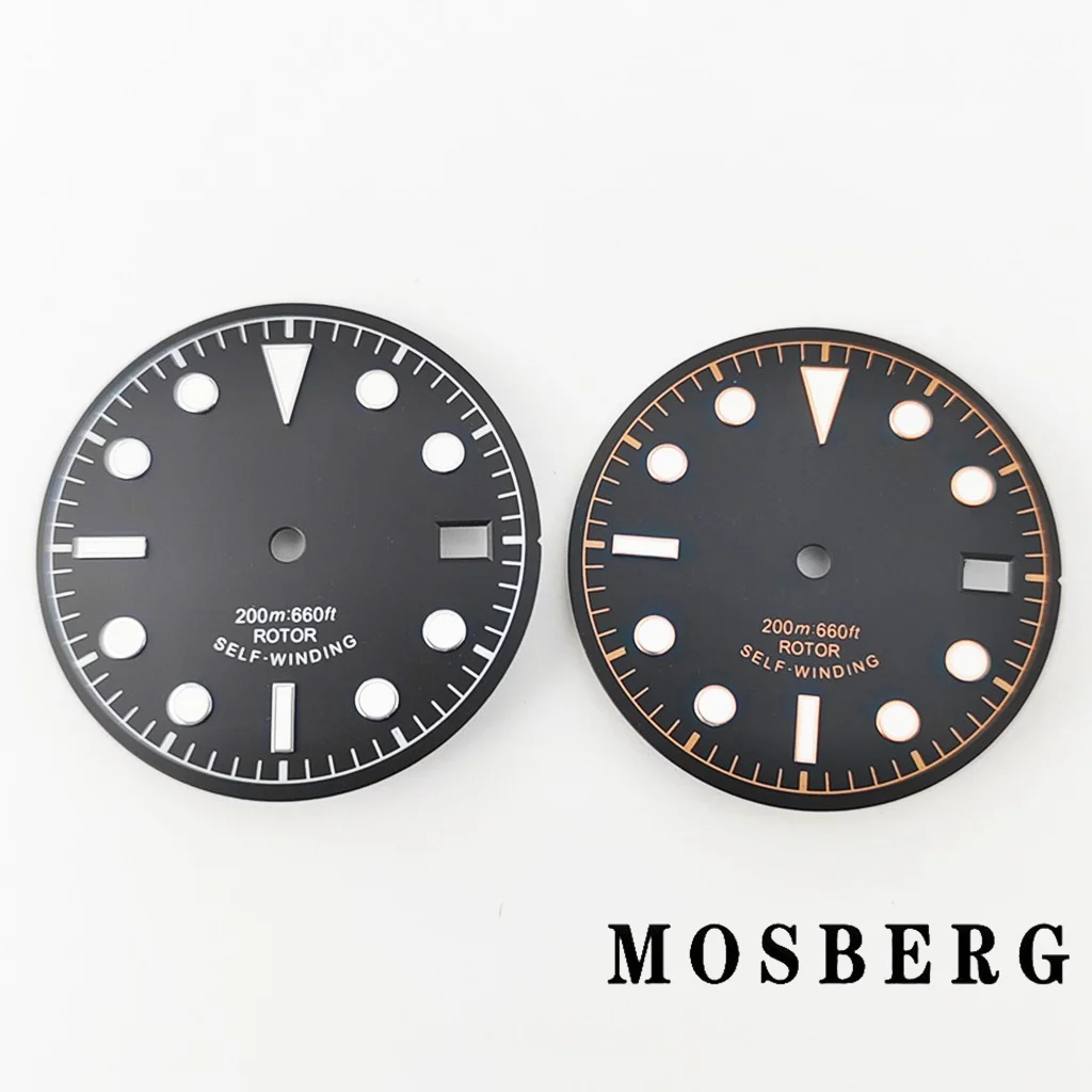 Sterile Green Luminous Watch Dial with Date Window, 30.5mm