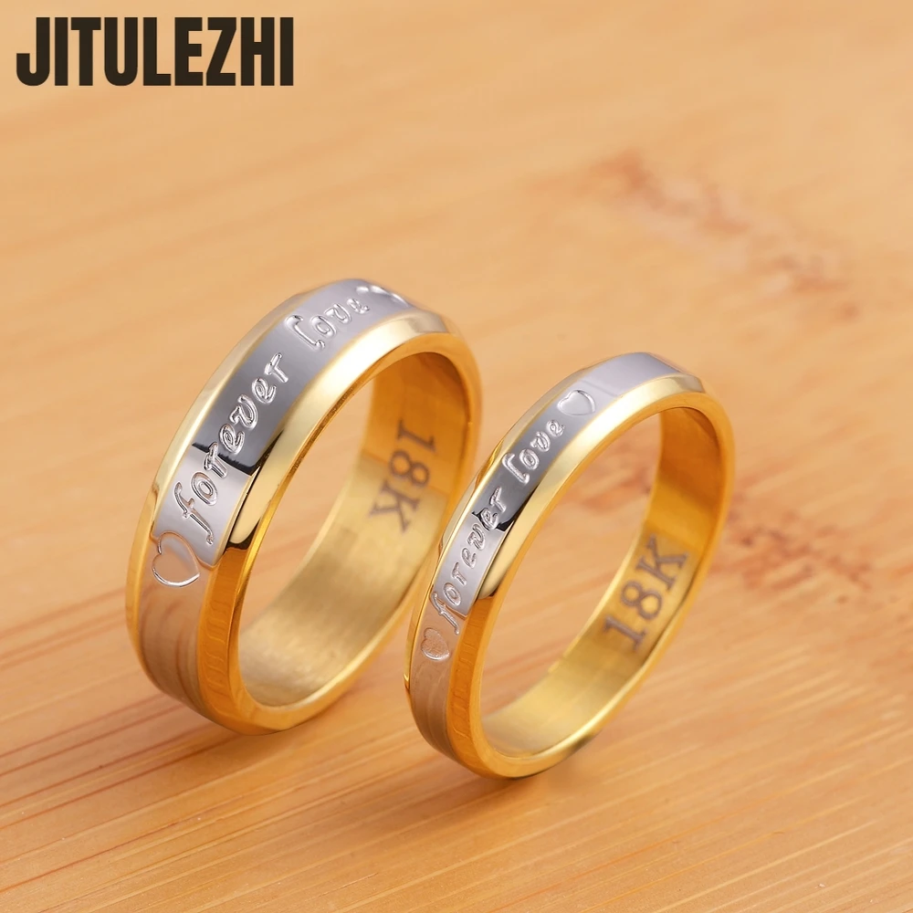 

Fine Couple Jewelry 18K Gold Romantic Heart Rings For Women Men Size 6 7 8 9 10 Engagement Wedding Holiday Gifts Ring For Lovers