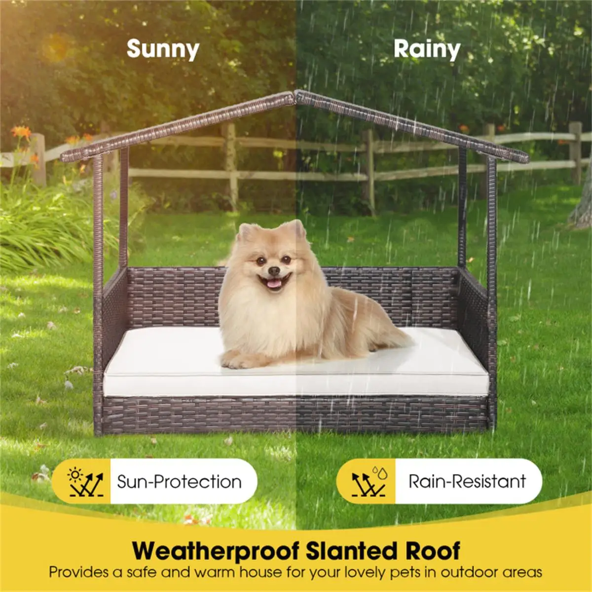 Outdoor Dog House with Canopy 5