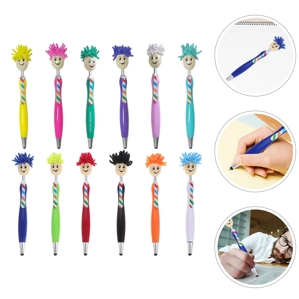 

Mophead Ballpoint Pens Funny Plush Hair Ink Pens Novelty Writing Decorative Signing Goodie Bag Fillers