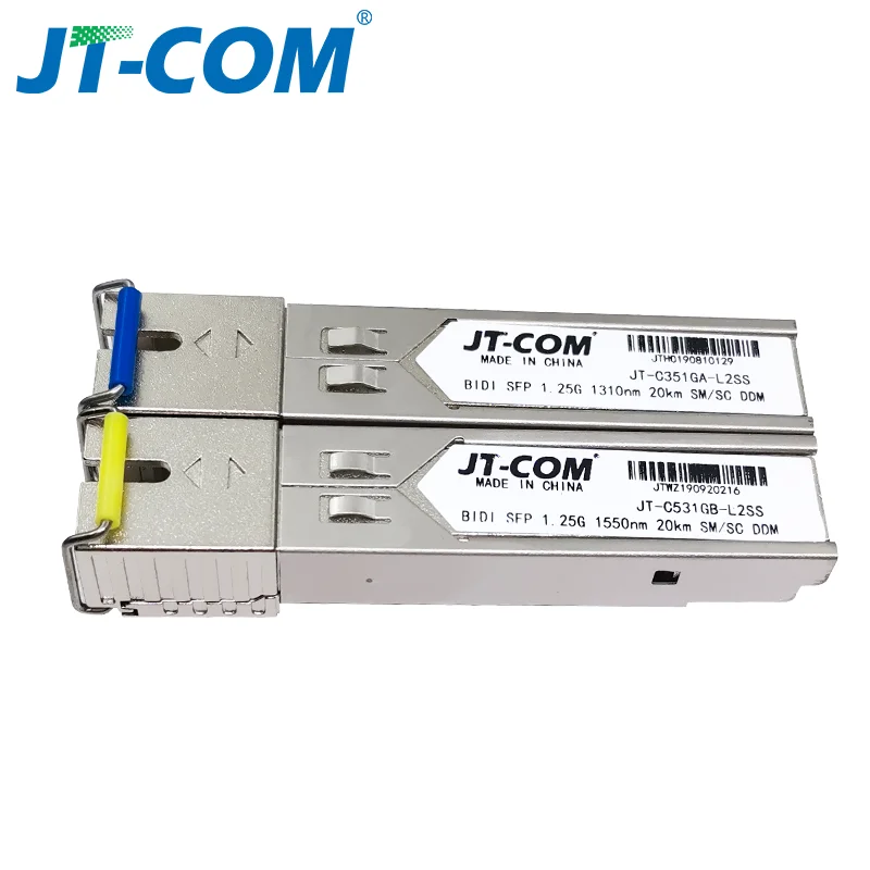 1쌍 기가비트 광섬유 BIDI SC SFP 모듈 1000M SC 1.25G 1310nm/1550nm 싱글 모드 A+B 광섬유 모듈 이더넷 스위치용