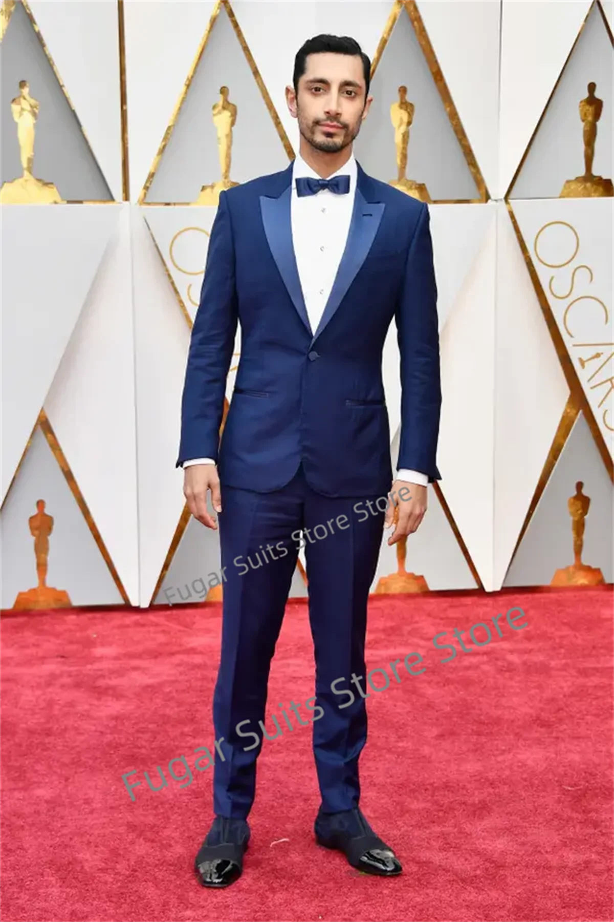 Formal Luxuly Navy Blue Wedding For Men Slim Fit Peak Lapel Groom Tuxedos Party Prom 2 Pcs Business Male Blazer Costume Homme