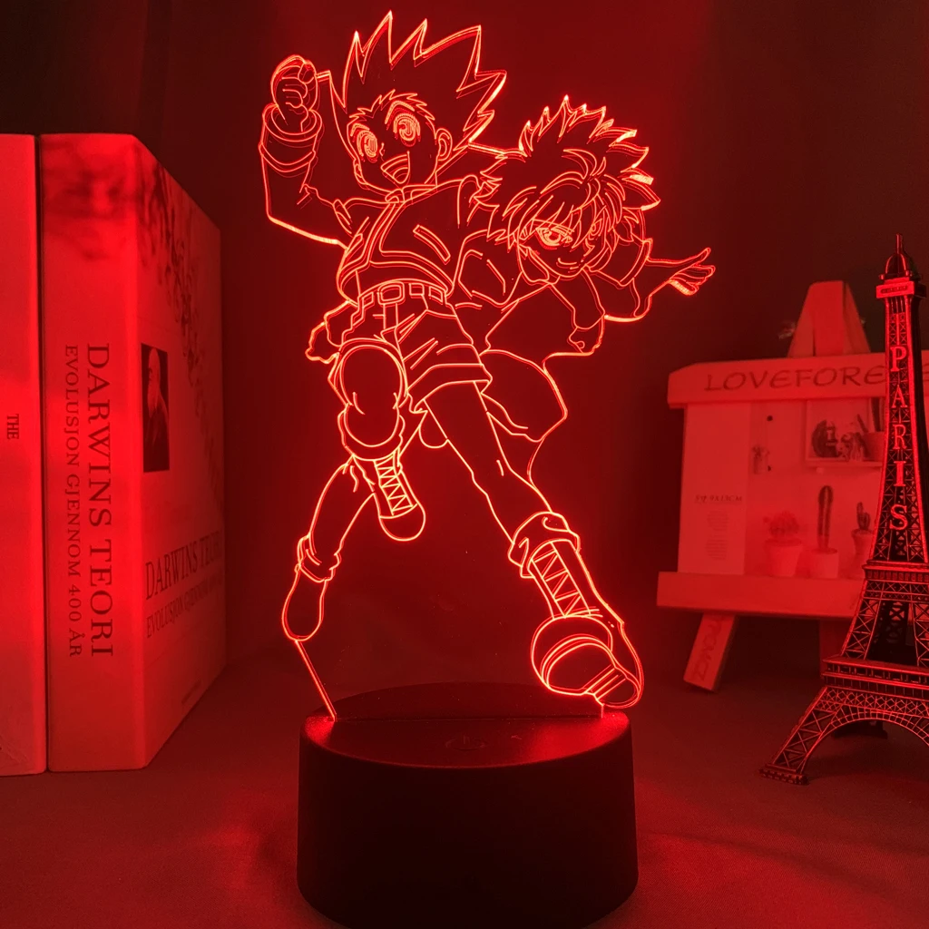 Killua e Gon para Decoração do Quarto Presente de Aniversário Acrílico Anime Lâmpada Hunter x Nightlight Led Night Light Manga Hxh Killua 3d 1 Online shopping
