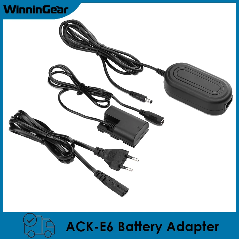Adaptador de Bateria da Câmera Canon Eos 5ds 5d Mark ii Iii iv 60d 60da 6d 70d Dslr 8v 3a Ack-e6 to Lp-e6 dc