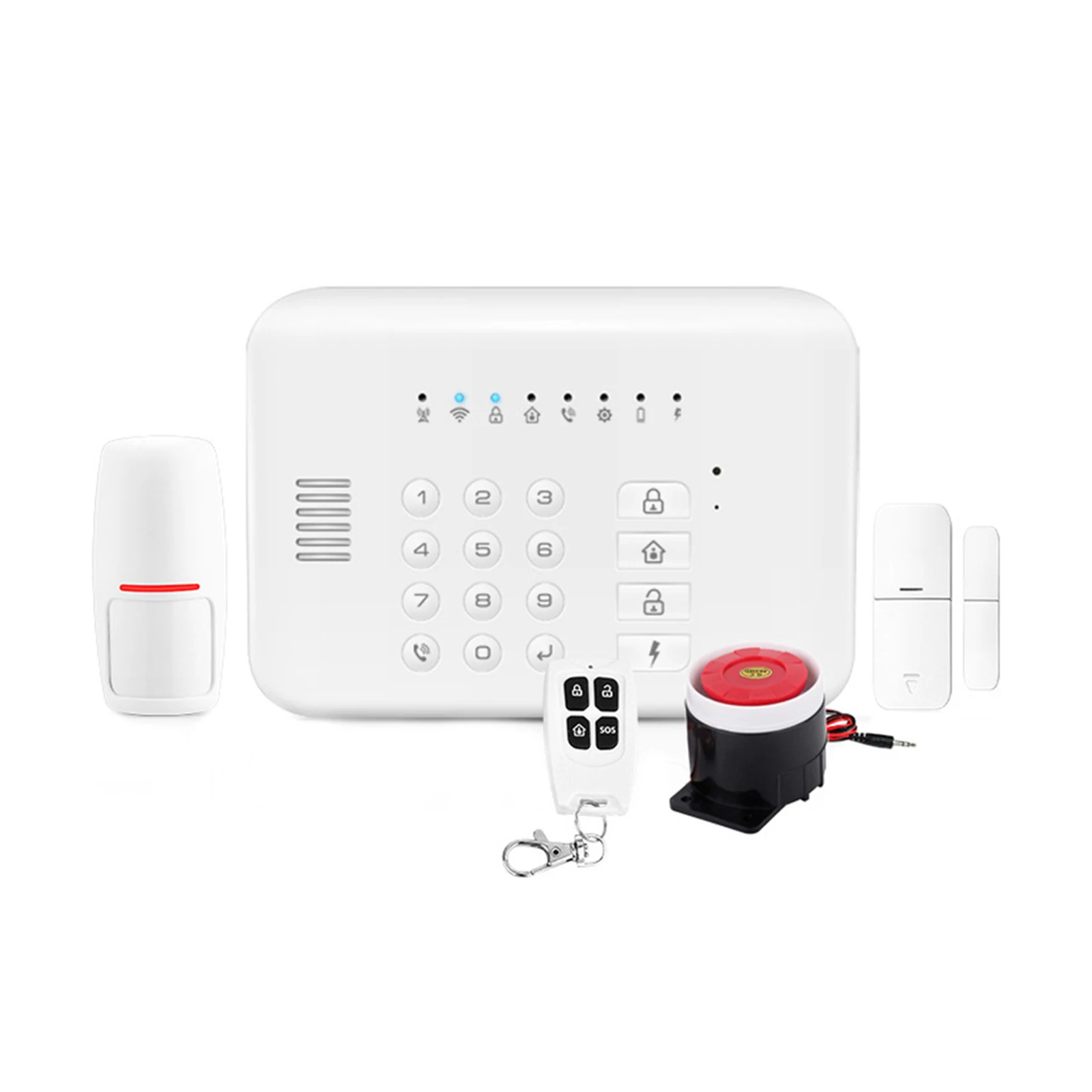 

WiFi+GSM Home Smart Alarm Security System Kit,DIY Wireless Burglar Alert System Anti-Theft Motion Detector,Door Window Sensor,E