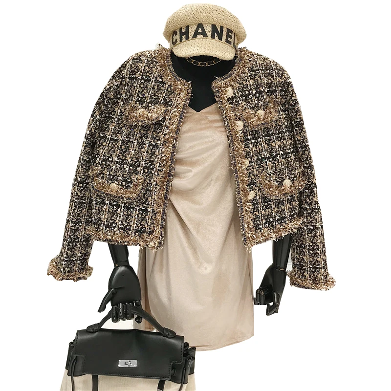 

High-quality Temperament Ladies style tweed women short Jacket Women 2023 autumn elegant jacket Female Fashion Jacket Woman Top