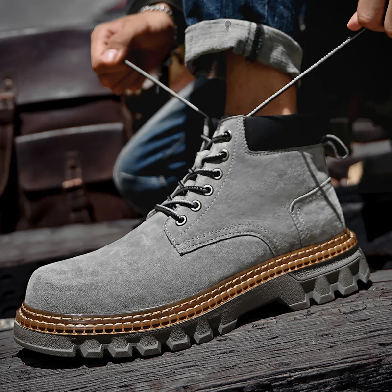 Casual Martin Boots Chaussures pour hommes en cuir Casual Martin Boots Lightweight Mens Trainers Running Walking Shoes_voghion.com