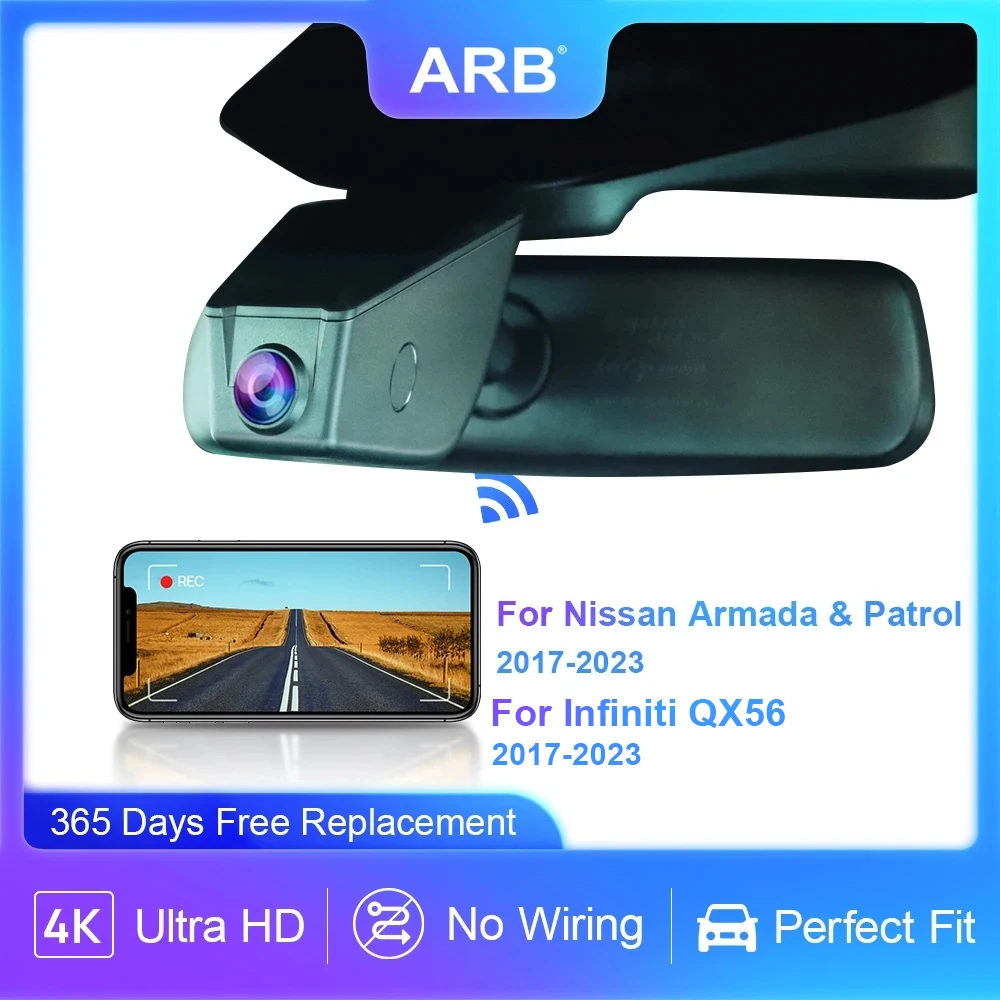 

ARB Car DVR for Nissan Armada / Patrol / Infiniti QX56 2017-2023, OEM Style Black Box for Nissan, Wireless Car Accessories