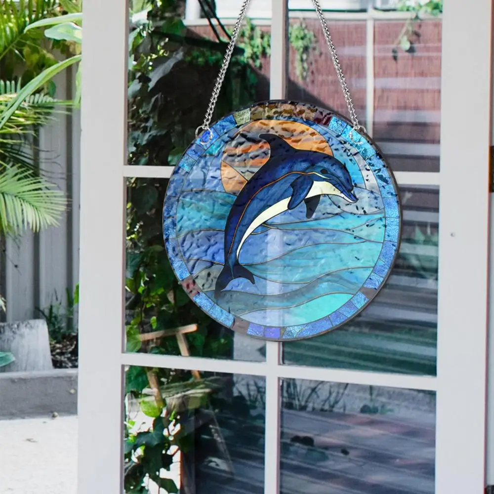 Dolphin Stained Acrylic Pendant Suncatcher 1 | Dolphin Stained Acrylic Pendant Suncatcher 9