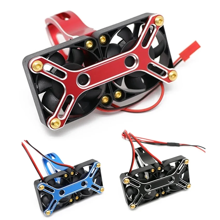 4985 1717 Bürstenloser Motor-Kühlkörper, Dual-Lüfter-Kühlkörper für 1/5 Traxxas X-MAXX 1/5 Arrma Kraton RC Truck Car Upgrade-Teile