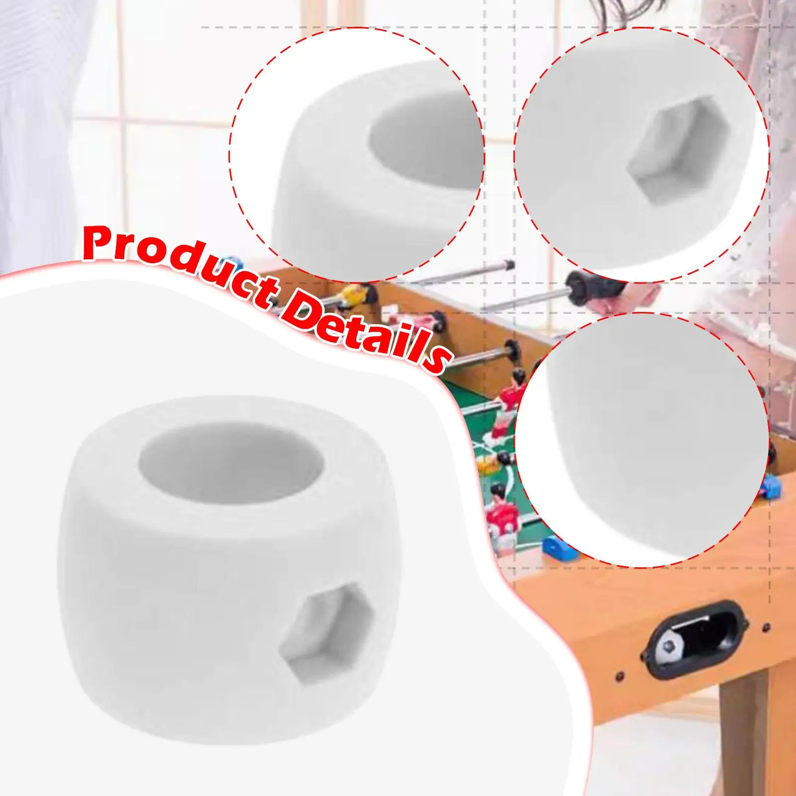 10x Table Football Goal Bar Stop Rings Game Parts Easy Install Plastic Bumper Precision Fit Tabletop Soccer Goal Rod Positioner