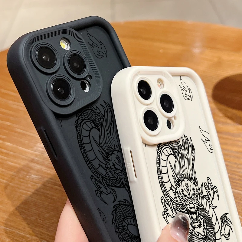 Dragon Pattern Shockproof Soft Silicone Phone Case Cover