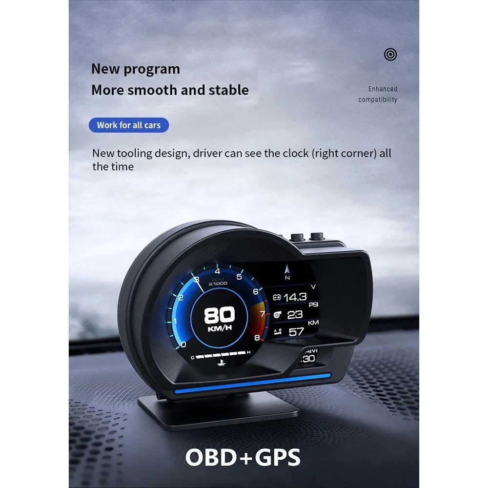  ÷ ڵ ÷ OBD2 + GPS Ʈ ڵ HUD   Ÿ  溸,   ⸧ µ RPM