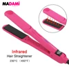 Infrared Hair Flat Iron 450°F Professional Hair Straightener Curler Ceramic Fast Heating Plate 230℃ Salon Hair Iron Dual Voltage 1