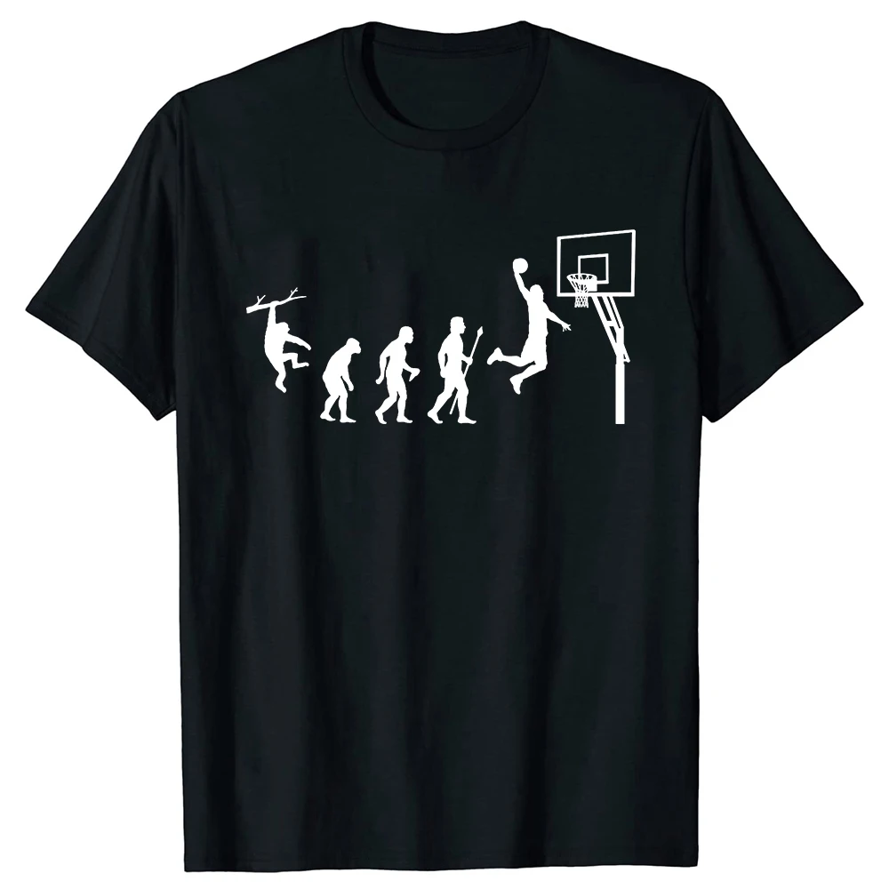 Lustige Basketball-Evolution T-Shirts Sommer-Stil Grafik Baumwolle Streetwear Kurzarm Geburtstagsgeschenke T-Shirt Herrenbekleidung