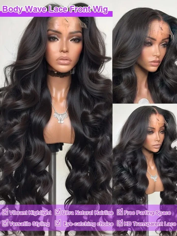 200 Density Body Wave 13x4 Lace Front Wigs Brazilian 5x5 Glueless Closure 13x6 Hd Transparent Frontal Human Hair Wig