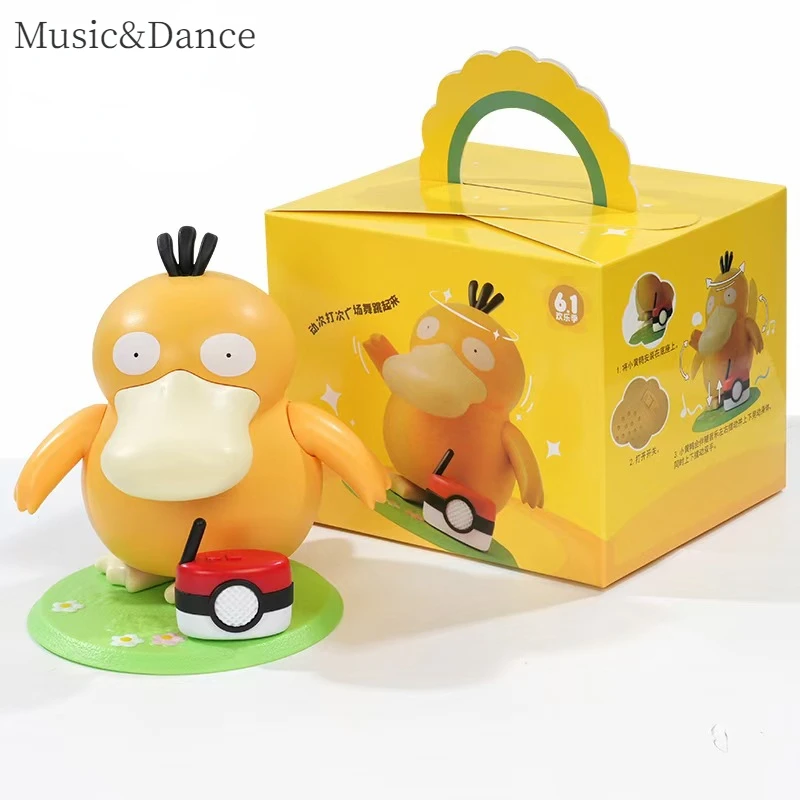 2022 Anime Pokemon Pikachu Psyduck Character Kettle Dancing Duck Music Box Children Toys Models Kawaii Children's Birthday Gifts venom toys Action & Toy Figures