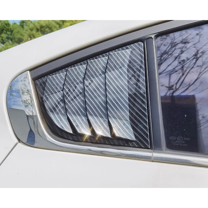 1 Pair Car Rear Left Right Side Window Vent Scoop Louver Cover Carbon Fiber Style Fit For Kia K3 Forte 2015 2014