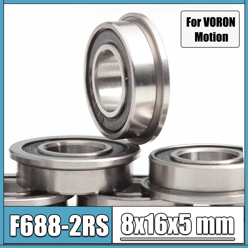 F688RS Bearing 8*16*5 mm ABEC-7 10 Pcs F688-2RS Flange Ball Bearings For VORON 0 Motion Use In A/B Drive Units Idlers XY Joint ball bearings