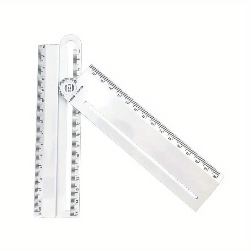 30cm 투명 직사각형 자 각도기 학생 문구 드로잉 도구 용품