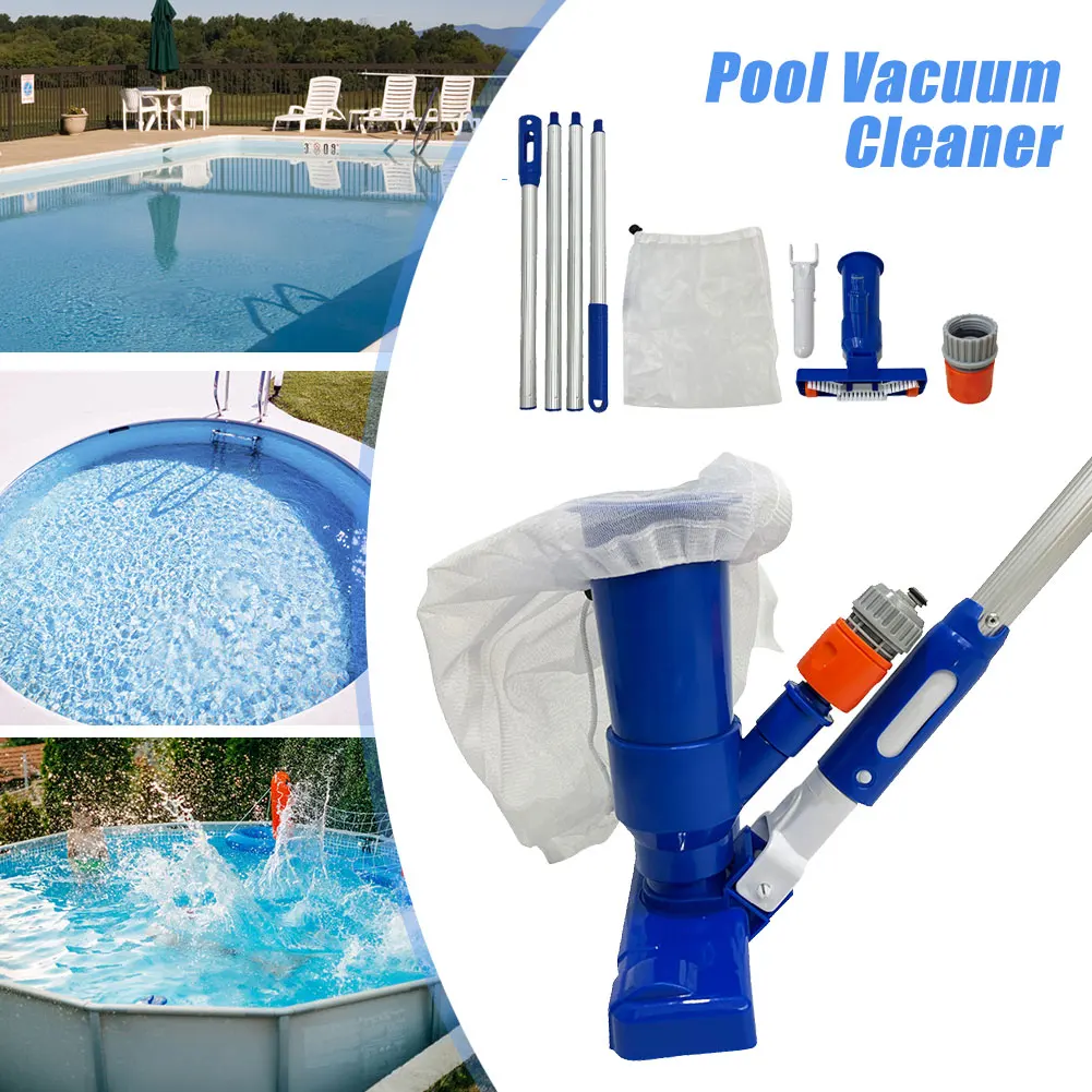 

Pool Vacuum Jet Cleaner with Brush 4-Section Pole 1.6M Vacuum Cleaning Tool for Above Ground In Ground Pools Spas Ponds Fountain