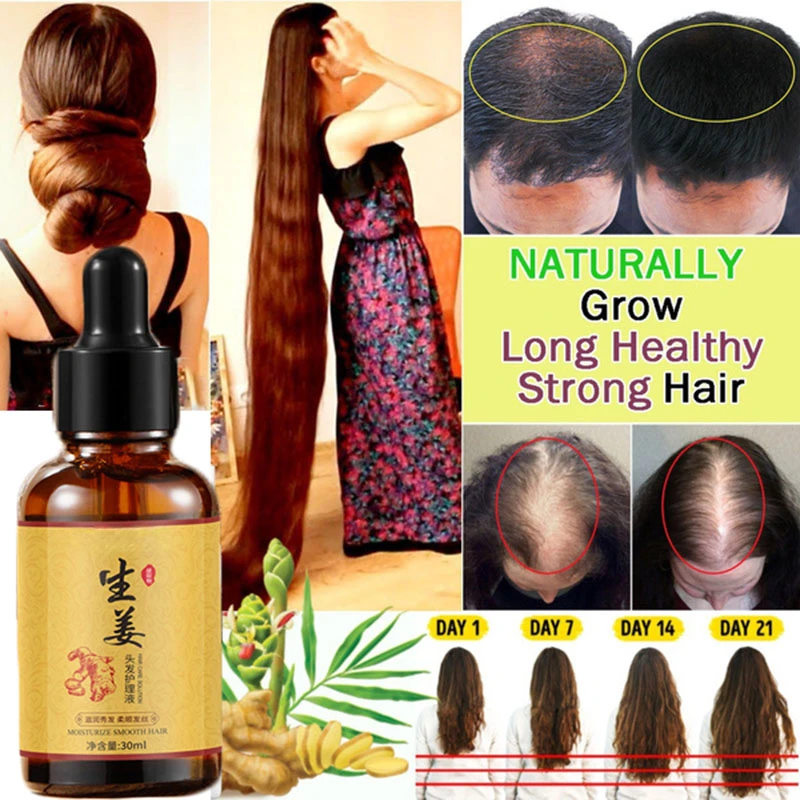 Natural Hair Growth Serum Fast  Ginger Hair Grow Oil Treatment of Scalp Hair Follicles Products