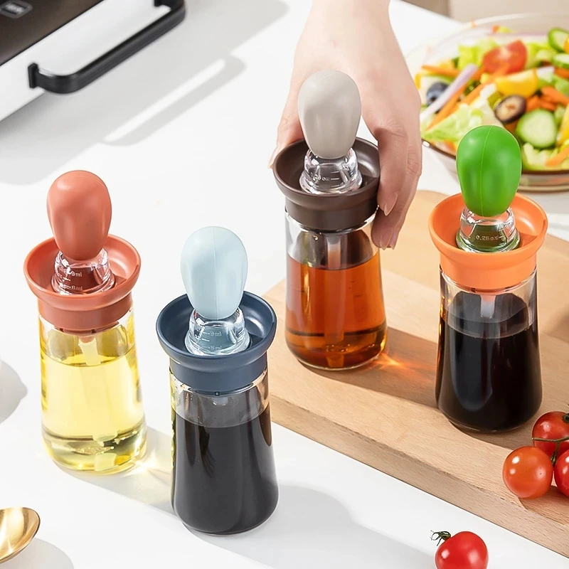 Kitchen Oil Bottle Silicone Brush BBQ Grill Dropper Olive Oil Dispenser Bottle Cooking Baking Barbecue Kitchen Accessories oil bottle brush,oil brush,oil bottle,silicone basting brush