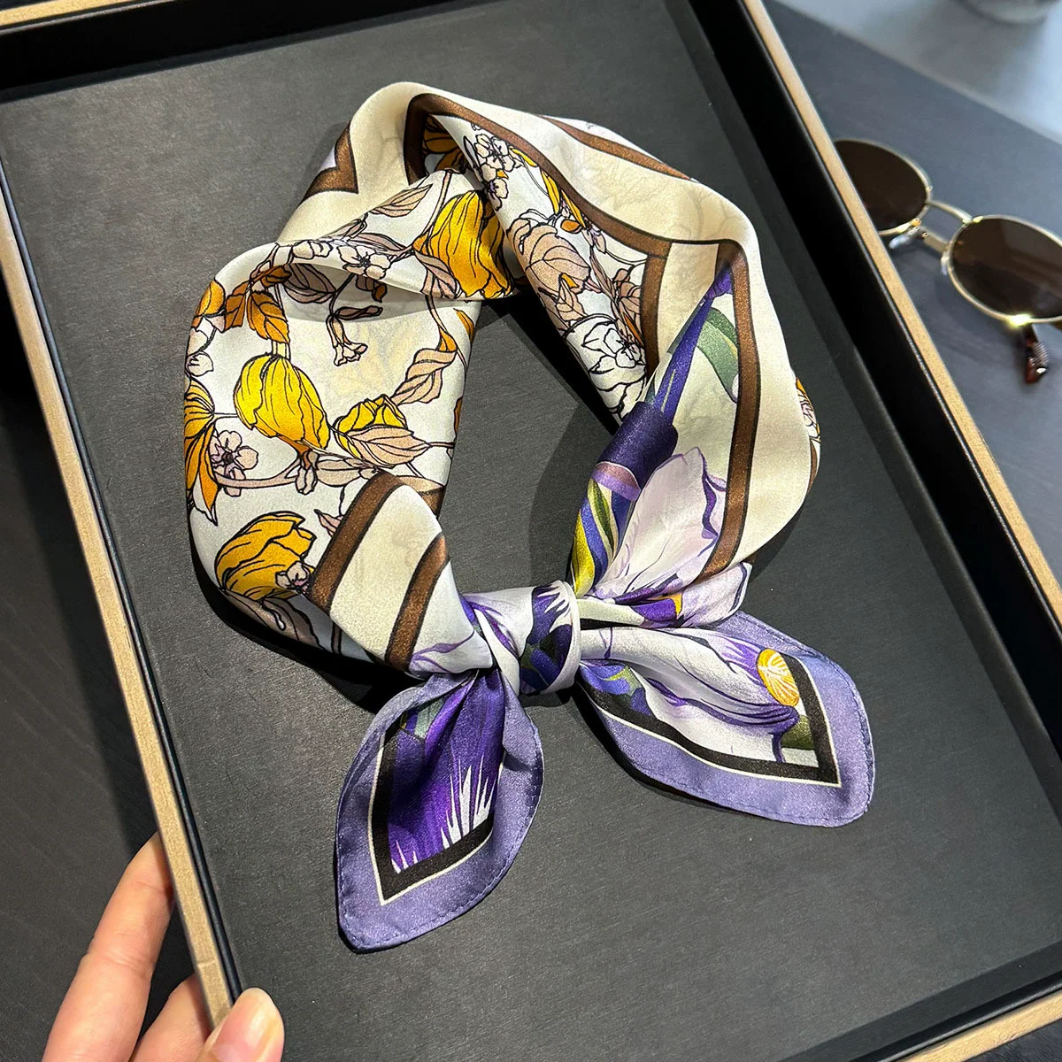 100% Silk Bandana Scarf – Luxury Square Neckerchief