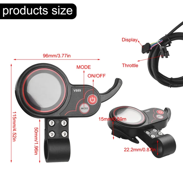 Ebike Display Display For No.2 Protocol Hook Finger Throttle