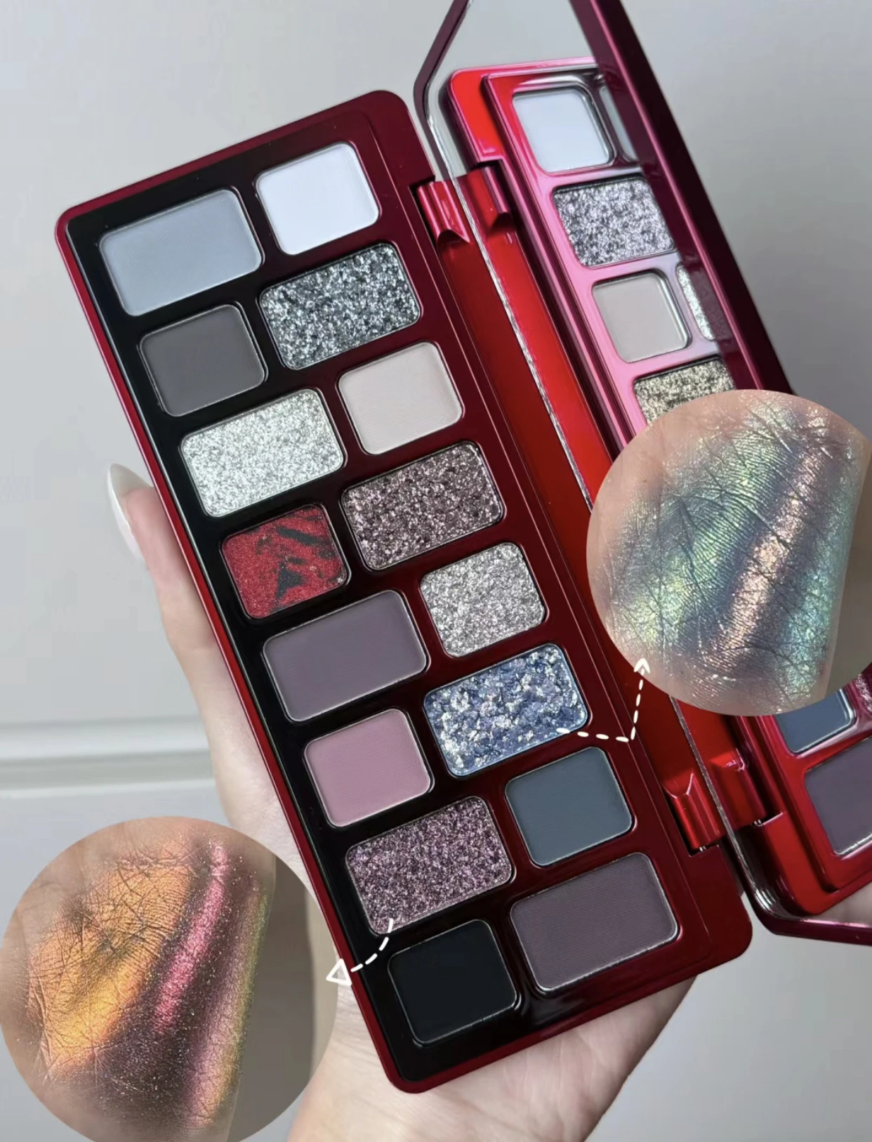 Qianyan 16 Color 24 Color Eye Shadow Palette Black Red Pink Blue Cowherd Sequins Smoky Matte Eyeshadow Makeup Palette